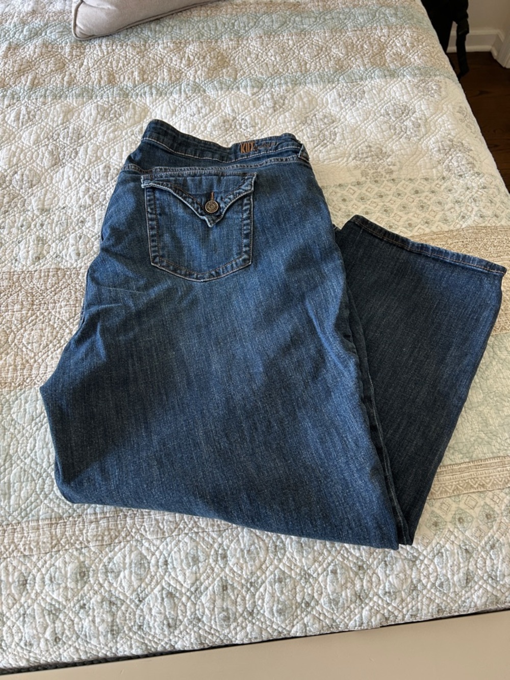 Kut from the Kloth Straight Leg Jeans in Dark Blue Wash